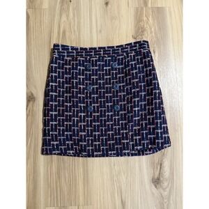 Ann Taylor LOFT Pencil Skirt Sz 4 Blue Red Tweed Lined